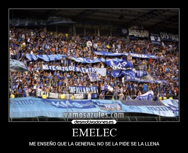 EMELEC - ME ENSEÑO QUE LA GENERAL NO SE LA PIDE SE LA LLENA