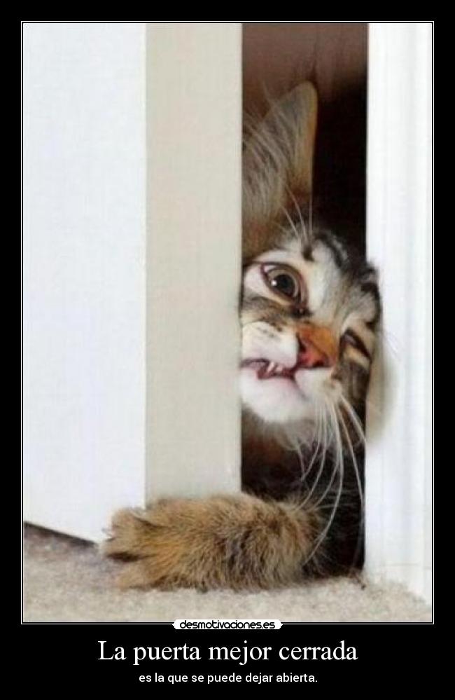 La puerta mejor cerrada - es la que se puede dejar abierta.