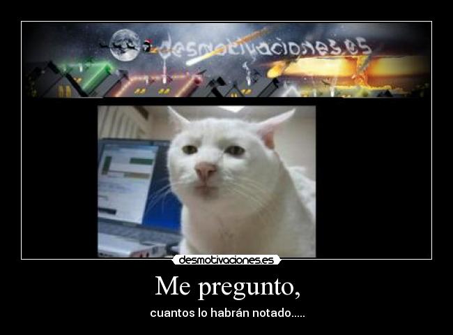 Me pregunto, - cuantos lo habrán notado.....