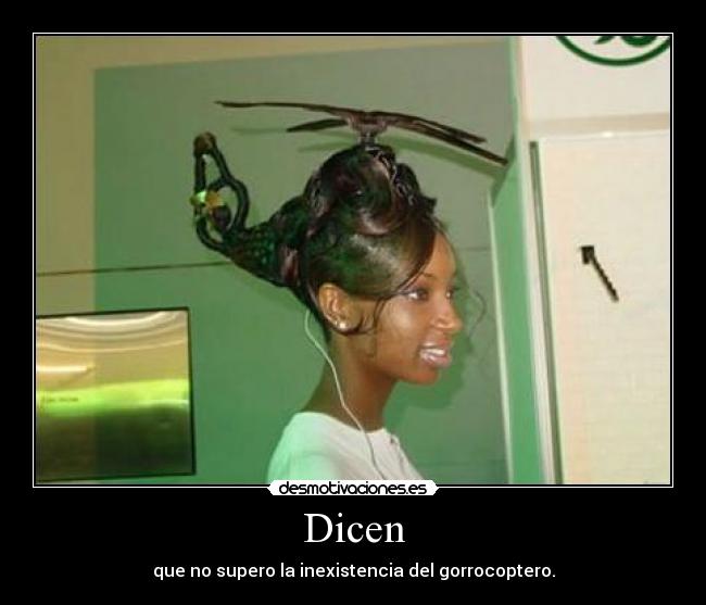 Dicen - que no supero la inexistencia del gorrocoptero.