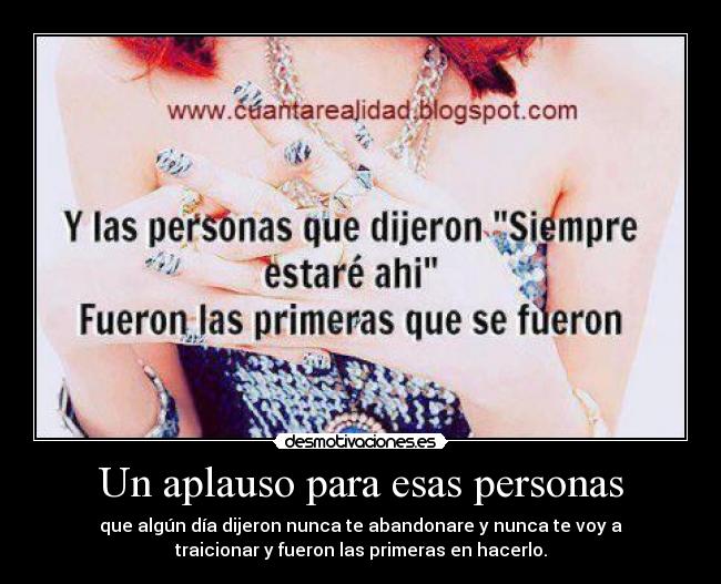 Un aplauso para esas personas - 