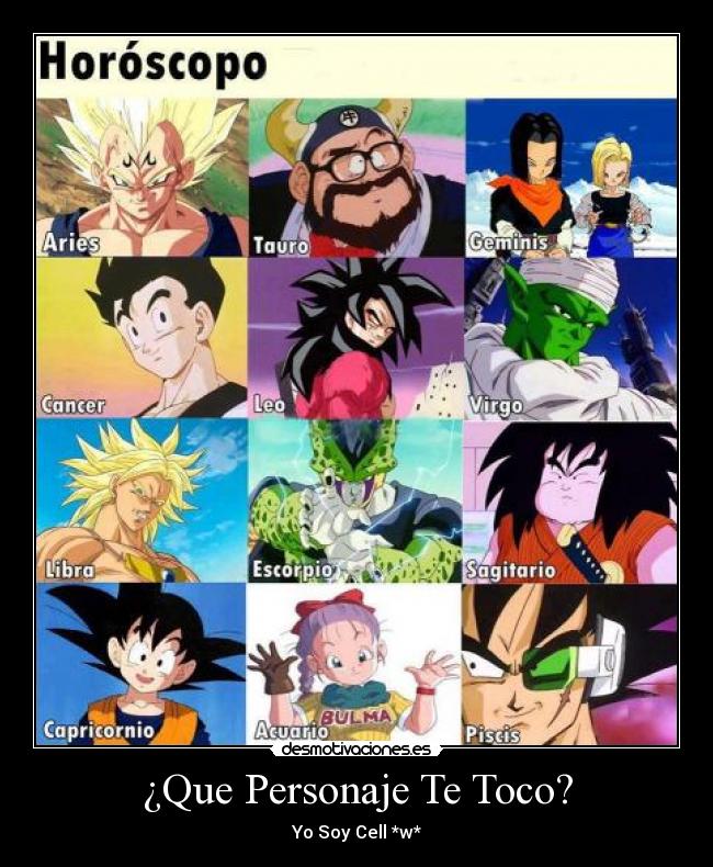 ¿Que Personaje Te Toco? - Yo Soy Cell *w*