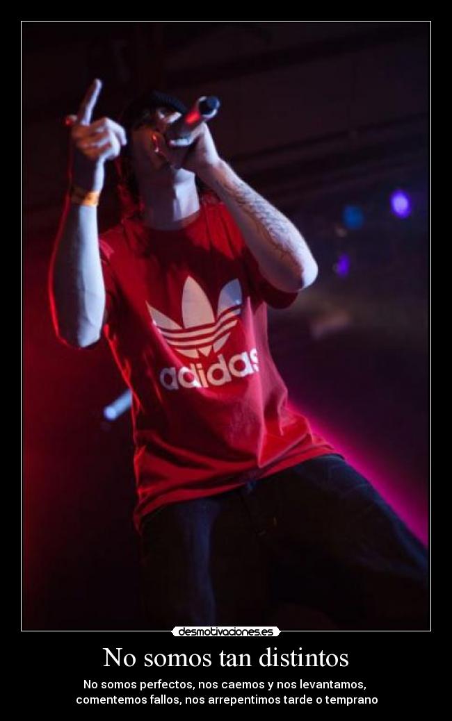 No somos tan distintos - No somos perfectos, nos caemos y nos levantamos,
comentemos fallos, nos arrepentimos tarde o temprano