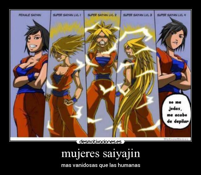 mujeres saiyajin - mas vanidosas que las humanas