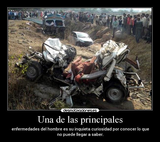 Una de las principales - enfermedades del hombre es su inquieta curiosidad por conocer lo que
no puede llegar a saber.