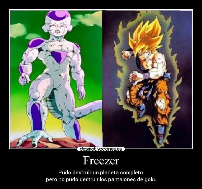 Freezer - Pudo destruir un planeta completo
pero no pudo destruir los pantalones de goku