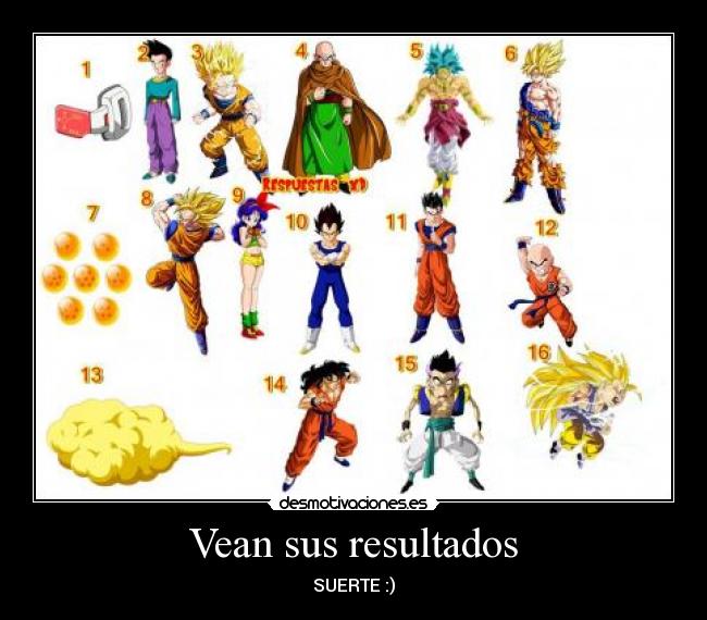 Vean sus resultados - SUERTE :)