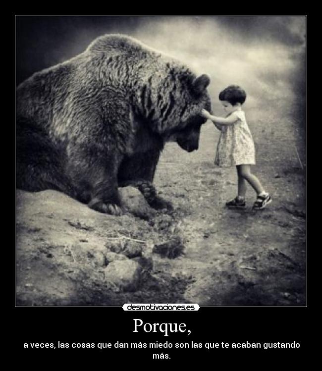 Porque, - a veces, las cosas que dan más miedo son las que te acaban gustando más.