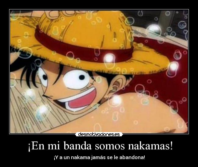 ¡En mi banda somos nakamas! - ¡Y a un nakama jamás se le abandona!