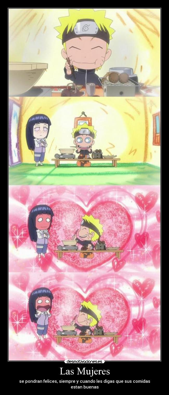 carteles naruto shippuden naruto uzumaki hinata hyuga naruhina chibi echos reales mujeres felices cocina desmotivaciones