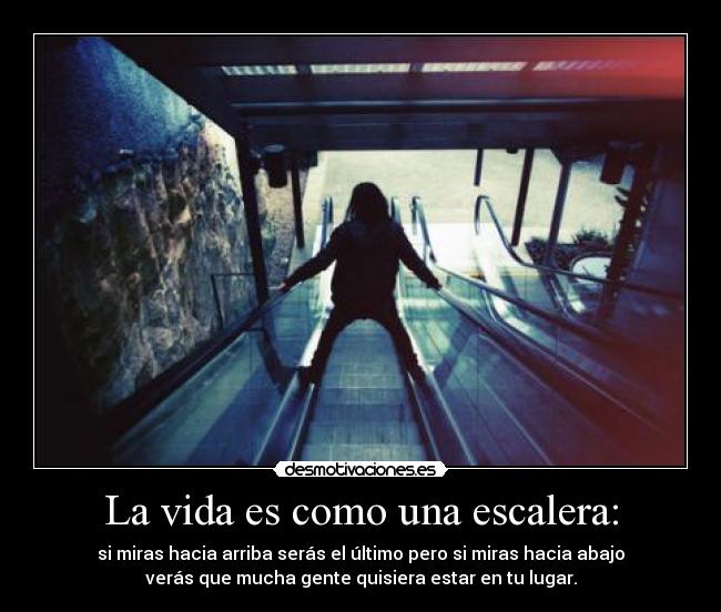 La vida es como una escalera: - 