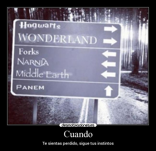 Cuando - Te sientas perdido, sigue tus instintos