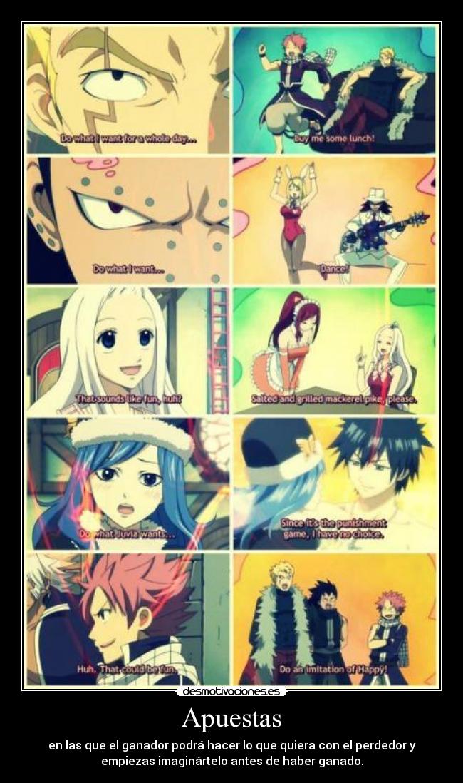 carteles anime manga otaku fairy tail natsu juvia gray mirajane erza lucy laxus gajeel desmotivaciones