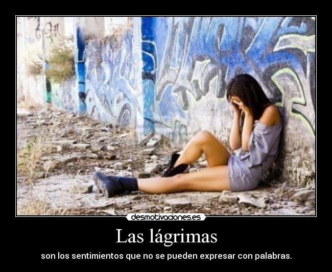 Las lágrimas - son los sentimientos que no se pueden expresar con palabras.