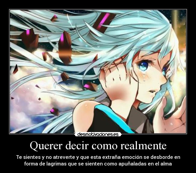 carteles cfanloid nigatsu hatsune miku vocaloid anime llorar sentimientos poesia ono desmotivaciones