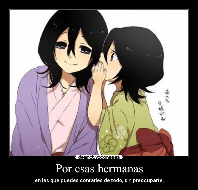 carteles anime manga otaku bleach breemkurosaki hisana rukia kuchiki por esas hermanas desmotivaciones