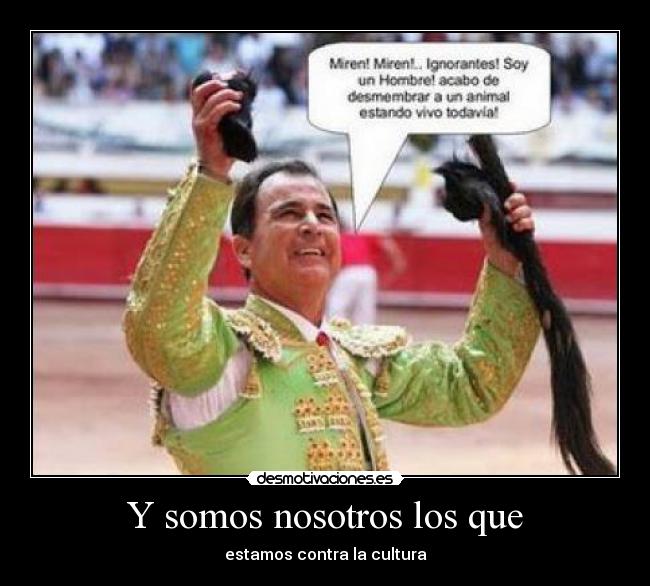 Y somos nosotros los que - estamos contra la cultura