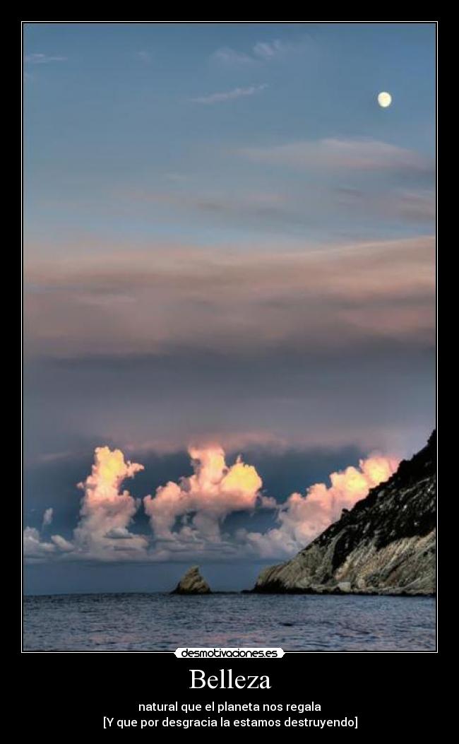 carteles mar nubes cielo azul luna acantilados hermosos atardecer vota positivo que mas poner desmotivaciones