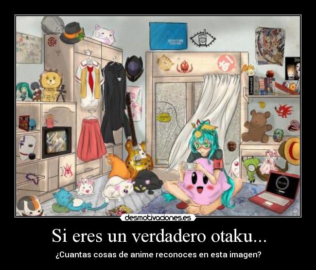 Si eres un verdadero otaku... - ¿Cuantas cosas de anime reconoces en esta imagen?