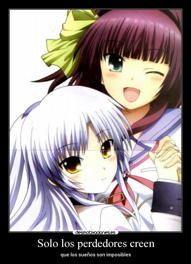 carteles angel beats anime kanade yuri desmotivaciones