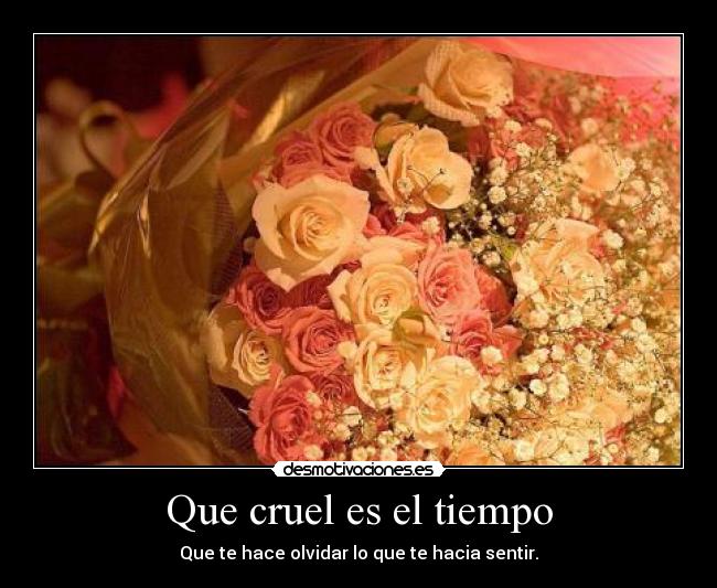 Que cruel es el tiempo - Que te hace olvidar lo que te hacia sentir.