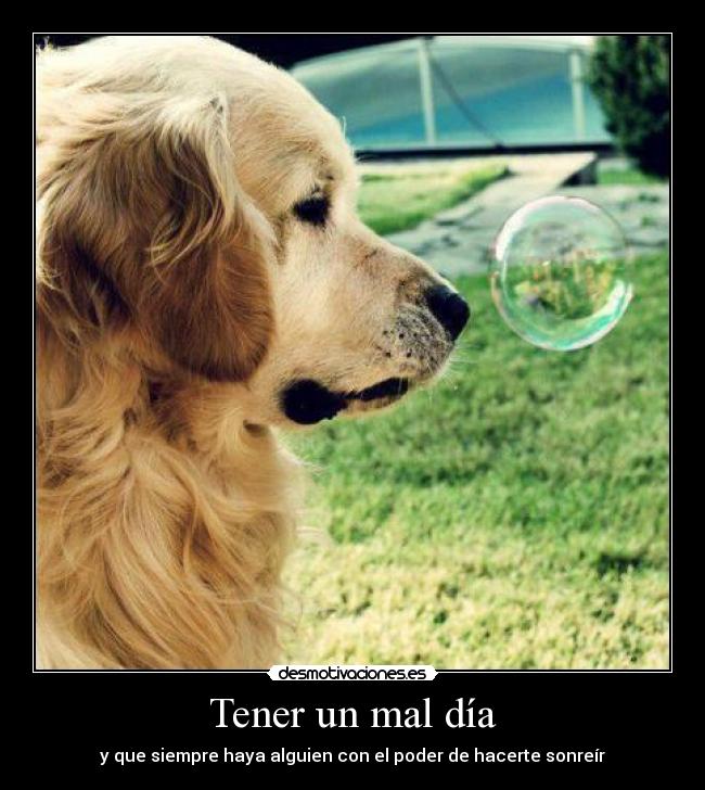 Tener un mal día - y que siempre haya alguien con el poder de hacerte sonreír