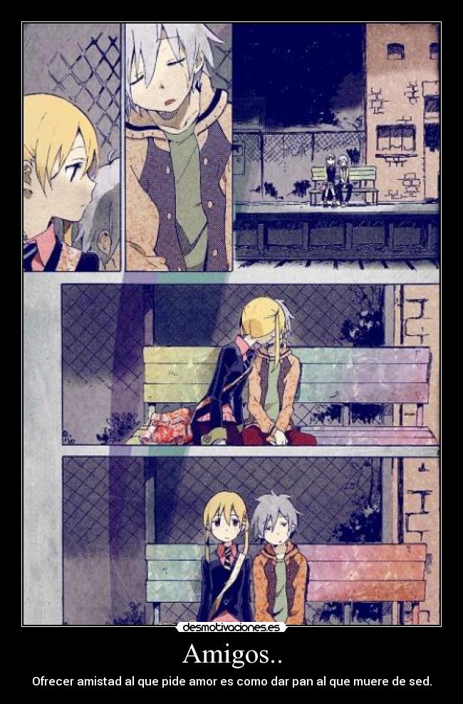 carteles amigos soul eater ofrecer amistad desmotivaciones