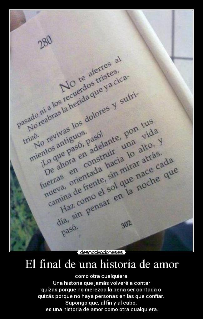 El final de una historia de amor -