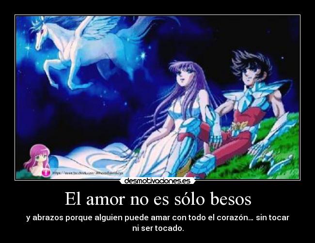 carteles amor besos saint seiya saori desmotivaciones