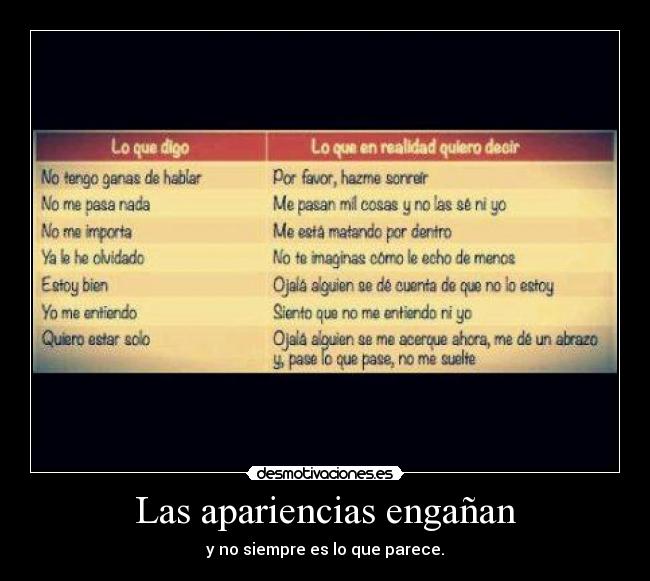 Las apariencias engañan -