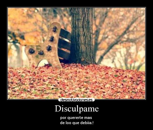 Disculpame - por quererte mas 
de loo que debiia.!