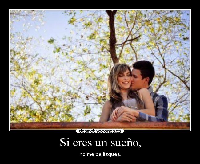 Si eres un sueño, - no me pellizques.