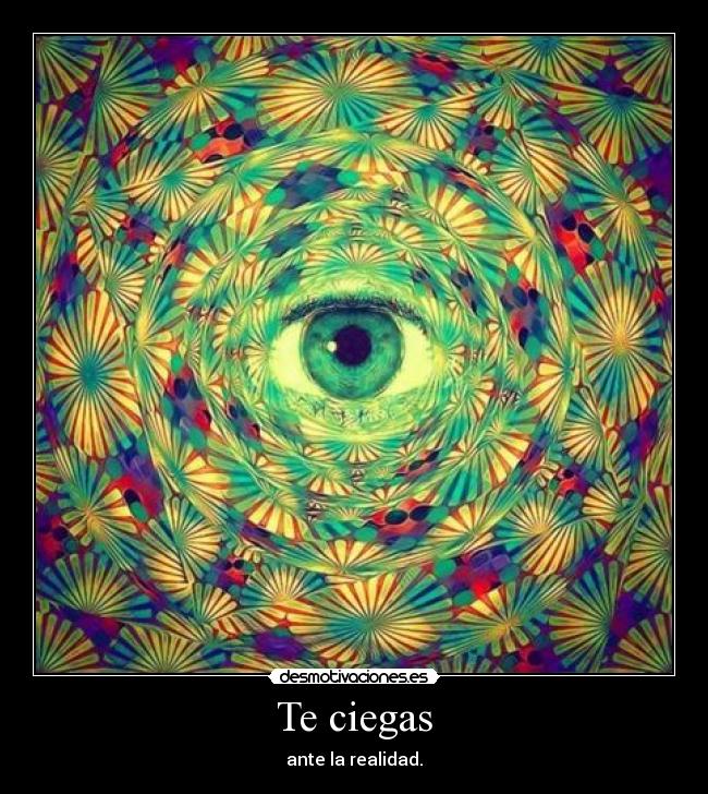 Te ciegas - ante la realidad.