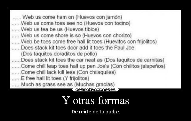 Y otras formas - De reirte de tu padre.