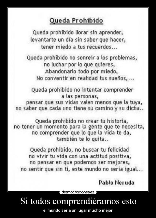 Si todos comprendiéramos esto - 