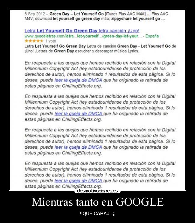 Mientras tanto en GOOGLE - !!QUE CARAJ...¡¡