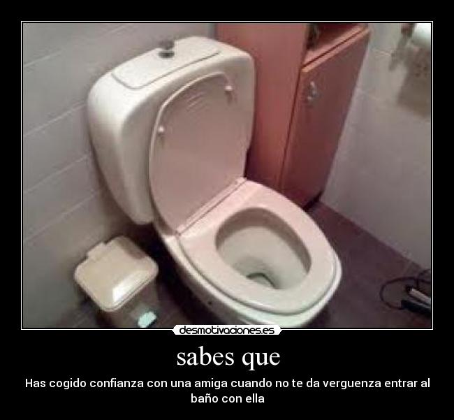 sabes que - Has cogido confianza con una amiga cuando no te da verguenza entrar al
baño con ella