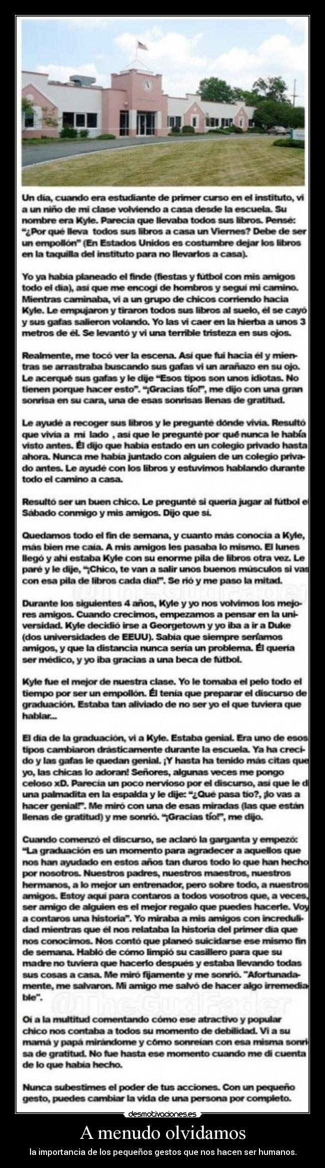 A menudo olvidamos -