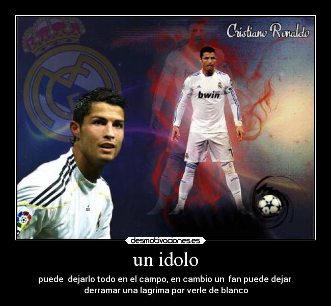 un idolo - puede dejarlo todo en el campo, en cambio un fan puede dejar
derramar una lagrima por verle de blanco
