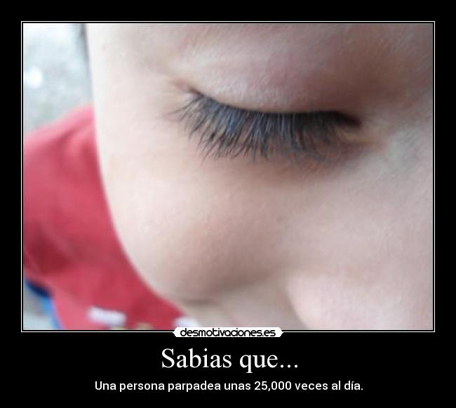 Sabias que... - Una persona parpadea unas 25,000 veces al día.
