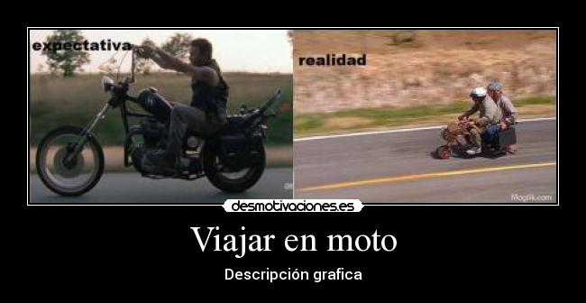 Viajar en moto - Descripción grafica
