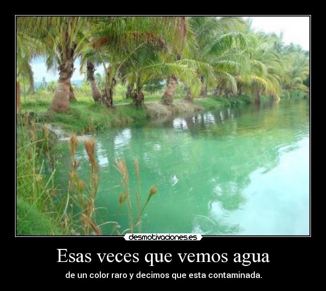Esas veces que vemos agua - de un color raro y decimos que esta contaminada.