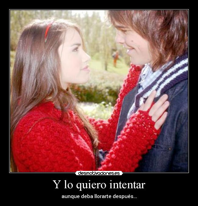 Y lo quiero intentar - aunque deba llorarte después...