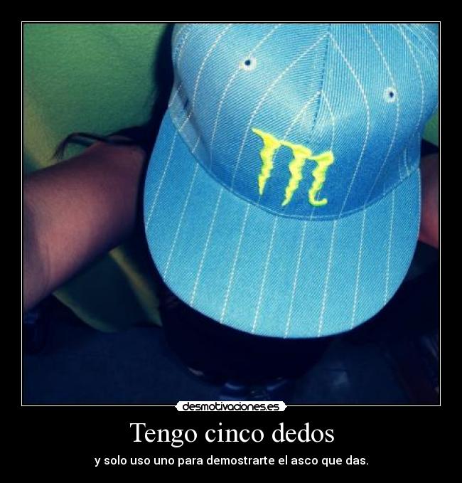 Tengo cinco dedos - y solo uso uno para demostrarte el asco que das.