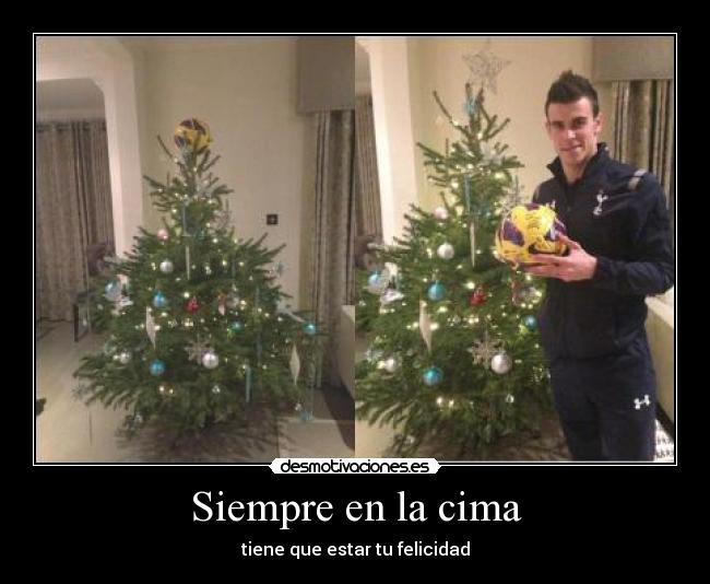carteles cima futbol balon gareth bale navidad arbol desmotivaciones