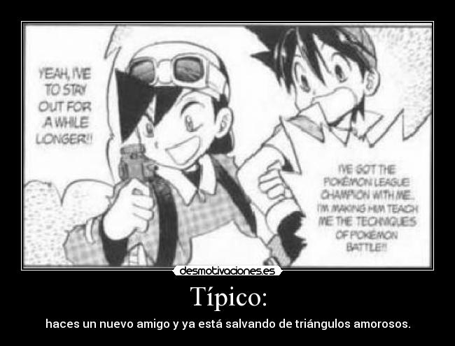 carteles gold red pokemon adventure triangulos amorosos desmotivaciones