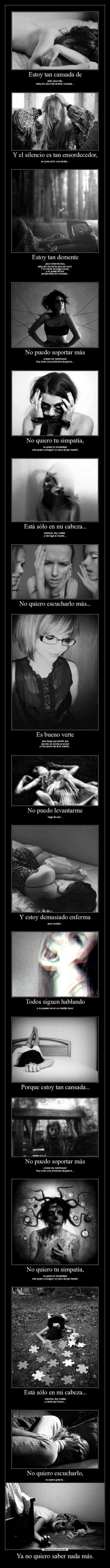 Ya no quiero saber nada más. -