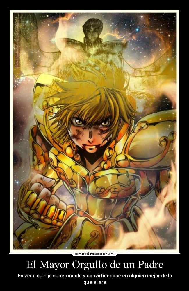 carteles padre saint seiya lost canvas regulus leo gold saint regulos padre orgullo ilias leo desmotivaciones