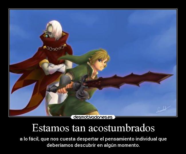 carteles link grahim espada skywardsword thelegendofzelda quiennosabes hylianquiennosabes gamerqns ensenanza desmotivaciones