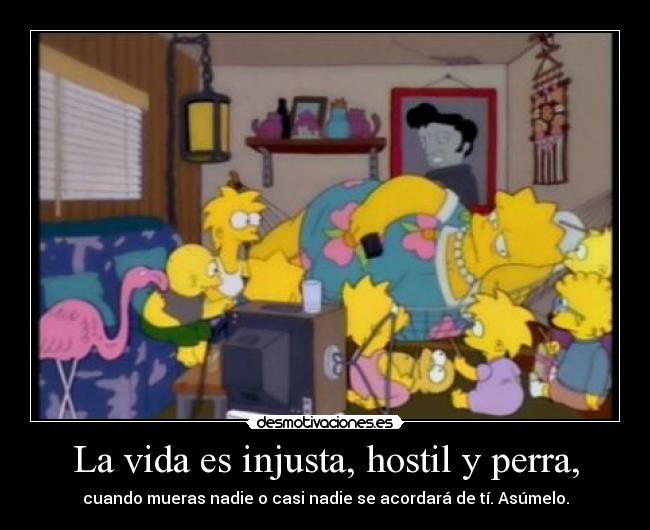 La vida es injusta, hostil y perra, -